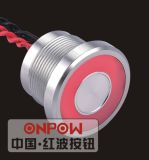 Onpow 22mm Piezo Switch with Large Light (PS225P10YSS1R12L, CE, RoHS)