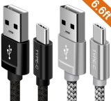 USB C Cable Nylon Braided Fast Charger Data Sync Cord for Samsung Galaxy Note 8, S8 Plus, LG V30 V20 G5 G6, Google Pixel, Nexus 5X/6p, Moto Z2