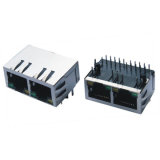 10pin Multi-Port Types of RJ45 Metal Connector with Transformer LED