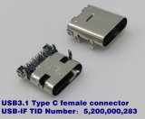 USB3.1 Type C Connector, USB-If Certified Number: 5200000283