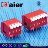 Red Color Piano Type DIP Switch with 2~12 Positions