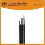 75ohms RG6 TV Cable with Messenger Black PVC 100meters/305meters (CE/CPR/RoHS)