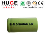 2/3AA 1.2V 600mAh NiMH nickel metal hydride Rechargeable Battery for emergency lights