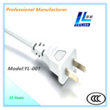 Electrical Plug Cord Yl-001 with 6A/10A 2-Pin CCC Approved