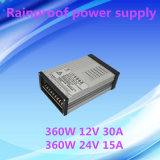 RAINPROOF AC/ DC SWITCHING POWER SUPPLY SMPS 360W 12V 30A FOR OUTDOORS LED LIGHTING