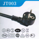 European VDE Ce Approval 250V 10A Plug with AC Power Cord (JT003)