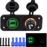 New Arrival 12V Dual Car Moto USB Cigarette Lighter Socket Digital Display Voltmeter