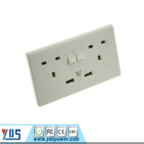 UK Wall Socket with Dual USB and Switches