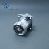 Female to Female 7/16 DIN Connector Adapter with 4 Holes 35mm Sq Flange Mount