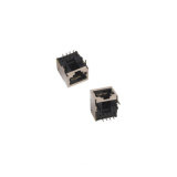 Side Entry Tab Down Single Port RJ45 Connector with Shield