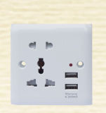 British Standard White (Q2) 13A Square-Pinned Socket with Neon1510