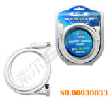 1.5m Male to Male Right Angle to Straight TV AV Cable Special for CATV (AV-TV02-1.5M-White-Male to Male Blister Packing)