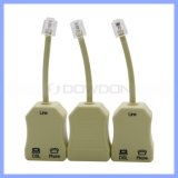2 Ports ADSL Wired Networking Cable Telephone Cable Splitter