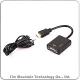 Hv01 HDMI Male to VGA Fmale Adapter with 3.5mm Audio