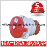 IP67 125A 3p+N+E Industrial Sloping Flanged Sockets