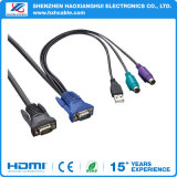 HD15p M to HD15p M + USB Am VGA Cable