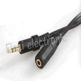 Wholesale Custom Black 3.5mm M-F 5FT Audio Cable