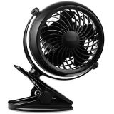 Clip on Desk Fan USB or Battery Operated 4 AA Batteries Required One Setting Mini Table Fan for Baby Stroller Office Dorm Home and Outdoor Using