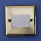 3 Gang Push Button Wall Switch for UK Market