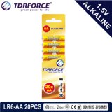 Alkaline Dry Battery with Ce Approved for Toy 20PCS in Carton Box (LR6-AA Size)