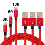 3.3FT/1m High Speed 2.0 USB Nylon Braided Charging Cord Fast Charger