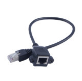 RJ45 Male to Female Screw Panel Mount Ethernet LAN Network Extension Cable