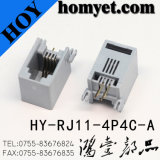 Profesional Manufacturer 4p4c Rj-11 Connector with White Color (HY-RJ11-4P4C-A)