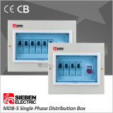 Plug-in Type Single Phase 4 Way Metal Distribution Box with Copper Busbar