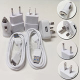 5V 1A EU Us UK Plug AC Car Wall Charger USB Cable Cord for Samsung Galaxy Phone