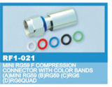 F Compression Connector for Rg59/6 Color Bands