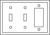 3-Gang 2-Toggle 1-Decora/GFCI Device Combination Wallplate