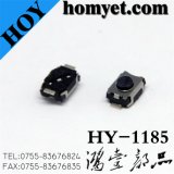 Tact Switch with 4*3*2.5mm 2 Pin SMD Type Black Button Round (HY-1185)