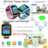 Flashing Safety GPS Watch Tracker for Child/Kids with Camera D26c