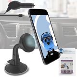 Magnetic Cradle-Less Case Compatible Car Mount Holder Windshield Dashboard with Microusb in-Car Charger for Huawei Y7 Prime 2017