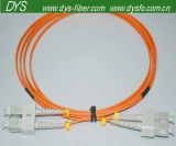 Indoor 62.5 / 125um Orange Duplex Fiber Optic Patch Cord