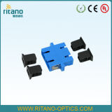 SC Single-Mode Duplex Fiber Optical Cabling Connections Blue Adapters with Flange