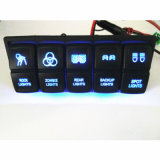 Laser Etched Cover LED Waterproof Auto Car Rocker Switch 12V