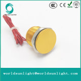 Ws165f1nom IP68 16mm Gold Anodized Flat Operator Flyingleads 200mA 24VAC/DC Normally Open Momentary Piezo Switch