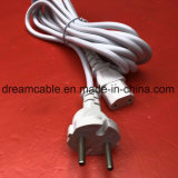 1.8m White Ce Schuko Plug EU Power Cord with IEC C13