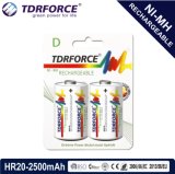 1.2V Rechargeable Low Self Discharge Nickel Metal Hydride China Fatory Battery (HR20-D size-2500mAh)