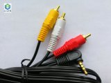 3.5mm Stereo to 3 Male RCA Cable with Right Angle