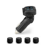 Auto Parts Cigarette Lighter Tire Pressure Monitor System TPMS with 4 External Sensors