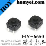 High Quality 6*6*5mm Waterproof Tact Switch with 4pin DIP (HY-6650)
