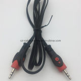 3.5mm Stereo Plug to 3.5mm Stereo Plug (fish eyes plugs) with Black Cable/Wire/Line for Car Audio