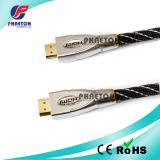 1080P Gold Metal HDMI Cable with Net with Ferrite (pH6-1209)