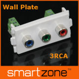 Audio Wall Plate, 3RCA Module (9.1114)