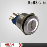 Ce RoHS UL Stainless Steel Waterproof 22mm Push Button Switch with Illumination