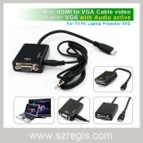 Mini HDMI to VGA Adapter Coaxial Cable with Audio