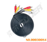 Hot Sale Model! 10m AV Cable Male to Male 3 RCA to 3 RCA Audio/Video Cable (AV-36A-10m-white-red Packing)