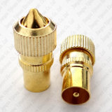 Golden TV PAL Male Plug Connector for TV Antenna Coax Cable RG6 & Rg59